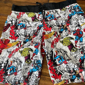 Marvel Men  Classic Comics Allover Print Swimming shorts Trunks Surf beach